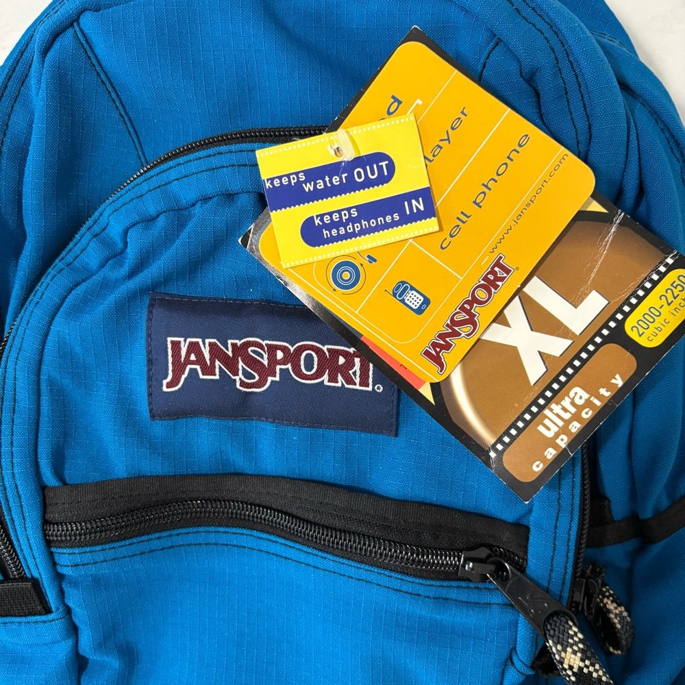 Vintage Deadstock Jansport Blue Backpack Y2K Travel Outdoor Hiking Old School - Picture 2 of 6